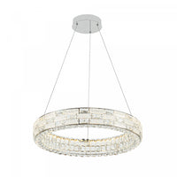 Lustre A Del Integrees Elegance 24 po, Chrome Avec Verres En Cristal