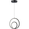Luminaire suspendu Gabriel de Dainolite en silicone blanc qui diffuse la lumière, avec fini noir mat et ampoule à DEL de 22 W