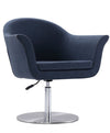 Chaise d’appoint réglable pivotante Voyager de Manhattan Comfort en métal brossé et en tissu - bleu fumé