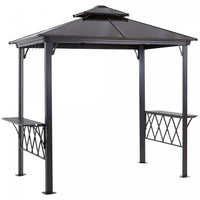 Outsunny Gazebo De Barbecue 9' X 5', Avec Toit En Pc A 2 Niveaux, Etageres