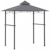 Outsunny 8' X 5' Pavillon De Jardin Abri Barbecue Avec Double Toit Auvent Exterieur Gris