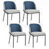 Olivia Ensemble de 4 chaises de salle a manger modernes avec pieds inclines et pieds reglables, bleu et gris