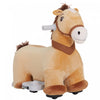 Qaba Cheval Electrique 6 V Alimente Par Batterie Pour Enfants De 18 A 36 Mois, Jouet Animal Avec Musique, Avant, Roues En Pu, Pedale, Marron