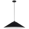 Luminaire suspendu Prudence de Dainolite avec abat-jour noir et blanc, fini noir mat et 1 ampoule