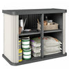 Outsunny Armoire de Rangement Exterieur 480 L, Abri de Jardin en Plastique, Gris