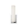 Applique murale Vonte de Dainolite en verre blanc, avec fini chromé poli et ampoule de 12 W