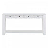 Table Console Gracie En Bois Massif Avec Tiroirs Et Etagere - Blanc Antique
