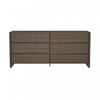 Commode moderne Linda 72\" en noyer brun (6 tiroirs)