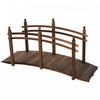 Outsunny Pont de Jardin Arque en Bois de Sapin 7.5' avec Rampes Laterales