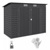 Outsunny Abri De Jardin En Metal Galvanise 8 X 4 Pieds Avec 2 Events