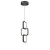 Luminaire suspendu Patsy de Dainolite en silicone blanc qui diffuse la lumière, avec fini noir mat et ampoule à DEL de 20 W
