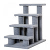 Pawhut 24'' Arbre A Chat Escalier Pour Animaux Chats Avec Griffoirs 4 Marches Panneaux De Particules Peluche Courte Gris