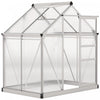 Outsunny Serre, Serre De Plain-pied Transparente Avec Porte Coulissante