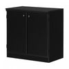 Morgan Armoire De Rangement 2 Portes - Noir Solide