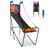 Jeu D'arcade De Basket-ball Pliable Costway, Avec Compteur Electronique, Filets Lateraux, 3 Ballons De Basket, 1 Pompe De Gonflage