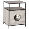 Pawhut Maison Pour Chat Niche A Chat Polyvalent Design Contemporain Avec Etagere Coussin Epais Structure En Panneau Pb Et Acier 19\" X 15.75\" X 25.75\" Gris Et Noir