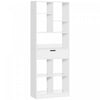HOMCOM Bibliotheque Haute Tiroir Bureau Maison Blanc