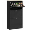 HOMCOM Armoire a chaussures moderne pour 18 paires de chaussures, Noir