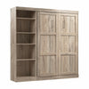 Lit double escamotable mural Pur de Bestar de 84 po avec tablettes - brun rustique