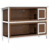 Pawhut Lapin Hutch Lapin Maison Pour Animaux De Compagnie Coop En Bois Run Habitat Volaille 2 Etages Avec Run Brun