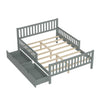 Emma – Lit Plateforme en Bois avec Barrieres de Protection et Tiroirs de Rangement, Format Double - Gris