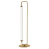 Lampe de table Freya de Dainolite en acrylique blanc, avec fini laiton vieilli et 1 ampoule à DEL