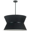 Luminaire suspendu Caterine de Dainolite de 24 po de diamètre, avec abat-jour noir, anneau noir, fini noir mat et 4 ampoules