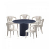 Ensemble de salle a manger moderne chic 7 pieces Hathaway et Palmer en finition argentee et noire