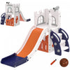 Qaba Toboggan 5 en 1 pour Tout-Petits de 1 a 3 Ans, Usage Interieur, Orange