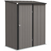 Outsunny Abri De Rangement Exterieur 5'x3' Avec Porte Simple, Gris Clair