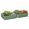 Outsunny 39 '' X 39 '' X 12 '' Ensemble De 2 Lits De Jardin Sureleves, Jardiniere Surelevee Avec Cadre En Acier Galvanise Pour Faire Pousser Des Fleurs, Des Herbes, Des Plantes Grasses, Vert