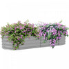 Outsunny Kit De Jardiniere Surelevee Galvanisee De 4,9' X 2' X 1', Jardiniere Surelevee En Metal Avec Bordure De Securite, Pour Fleurs, Herbes, Plantes Grasses, Argente