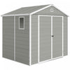 Outsunny Abri de jardin 8'x6' porte a loquet bouches d'aeration, gris clair