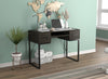 Bureau d’ordinateur de 43 po avec 2 tiroirs et 1 tablette - gris foncé avec base en métal noir