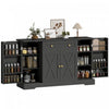 HOMCOM Buffet 54\", meuble de cuisine de style campagnard, noir
