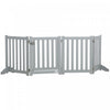 Pawhut Porte Pliable Pour Chien Avec Porte, 4 Panneaux Porte Pour Animaux De Compagnie Autoportante Avec Pieds De Soutien Parc Interieur Pour Les Petits Chiens Et Ci-dessous, Gris