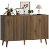 HOMCOM Buffet moderne cannele avec etageres reglables, Brun fonce