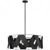 Lustre ouvert Cardano de Dainolite avec ruban noir, fini noir mat et 4 ampoules