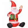 Homcom Pere Noel Gonflable Illumine Exterieur De 1,2 M Avec Boite-cadeau