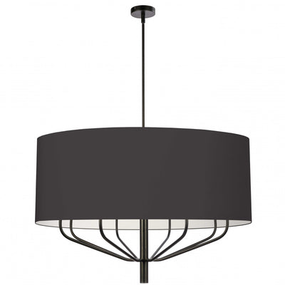 Dainolite Eleanor 8 Light Chandelier Matte Black Black/White Shade Lamp|Lustre Eleanor de Dainolite avec abat-jour noir et blanc, fini noir mat et 8 ampoules