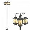 Outsunny Lampadaire Solaire 3 Tetes de 188 cm, Eclairage LED Etanche