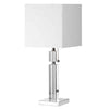 Lampe de table Fernanda de Dainolite avec abat-jour blanc, fini chromé poli et 1 ampoule