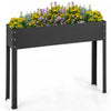 Costway 40\" Lit De Jardin Eleve Avec Les Jambes Metallique Eleve Planter Boite De Drainage Trou Arriere Cour