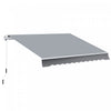 Outsunny 10x8pi Auvent De Terrasse Retractable Manuel Resistant A L'eau Pare-soleil Terrasse Exterieure Fenetre Porte Auvent Abri Cadre En Aluminium Gris