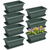 Outsunny Lot de 7 pots de fleurs de 15,7\" avec trous de drainage, vert