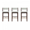 Tabouret de bar moderne en bois Patricia avec revetement en Glacier blanc - Lot de 3