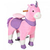 Qaba Cheval A Bascule Mecanique Equitation Poney Jouet Avec Roues Cadeau Pour 3-6 Ans Filles Garcons, Licorne