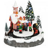 HOMCOM Maisons de village de Noel eclairees par LED avec train rotatif