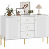 Buffet HOMCOM 120 cm avec 3 Tiroirs et 2 Portes Buffet Moderne Blanc