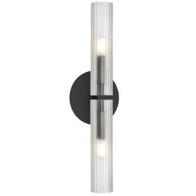 Dainolite Wand 2 Light Wall Sconce Matte Black Frosted Glass Lamp|Applique murale Wand de Dainolite en verre givré, avec fini noir mat et 2 ampoules